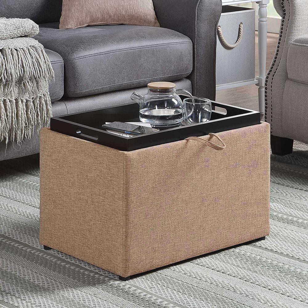 Designs4Comfort Accent Storage Ottoman with Reversible Tray. Picture 3