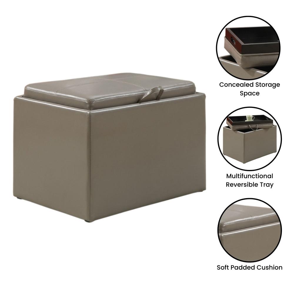 Accent Storage Ottoman with Reversible Tray. Picture 2