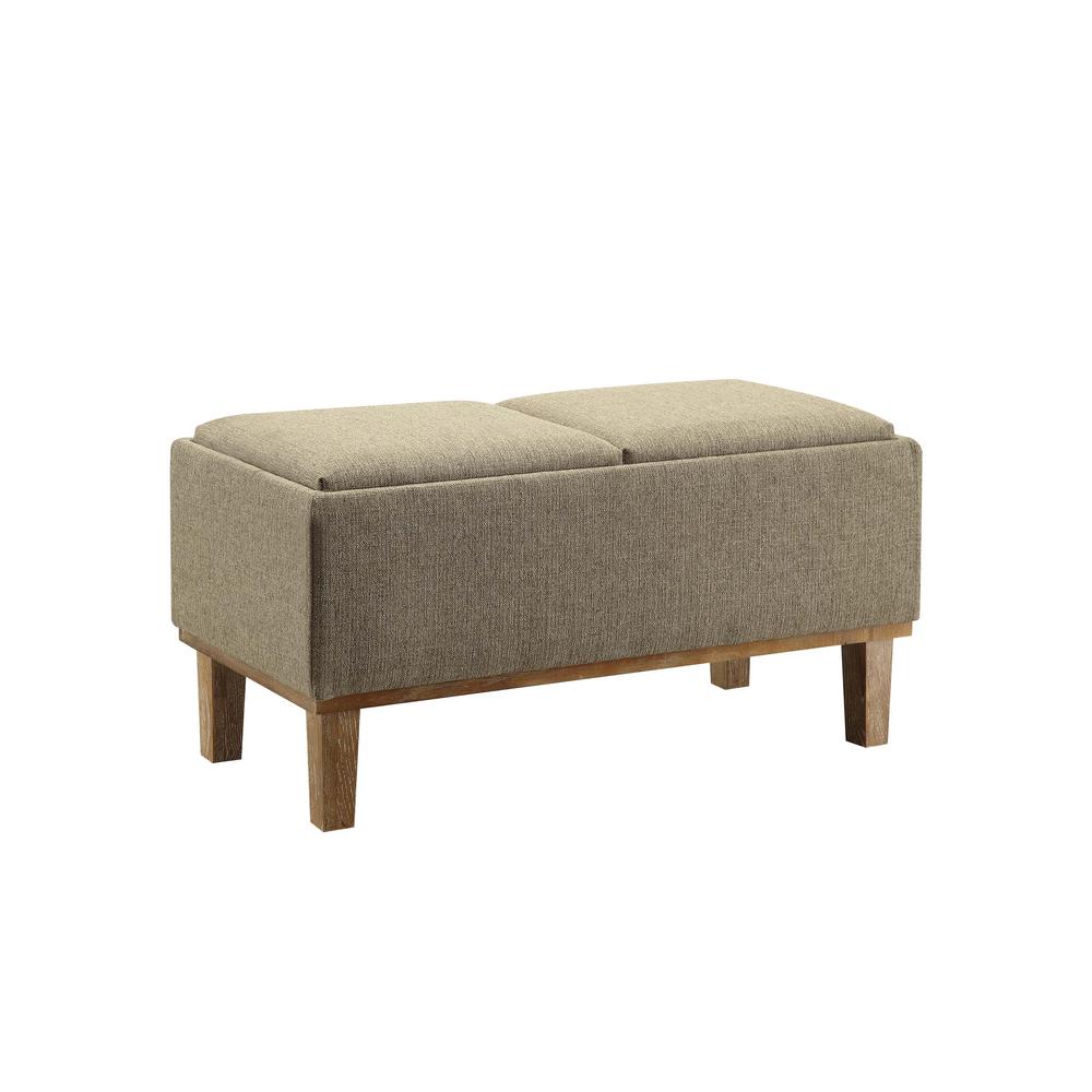 Designs4Comfort Brentwood Storage Ottoman with Reversible Trays Sandstone Fabric/Brown. Picture 5