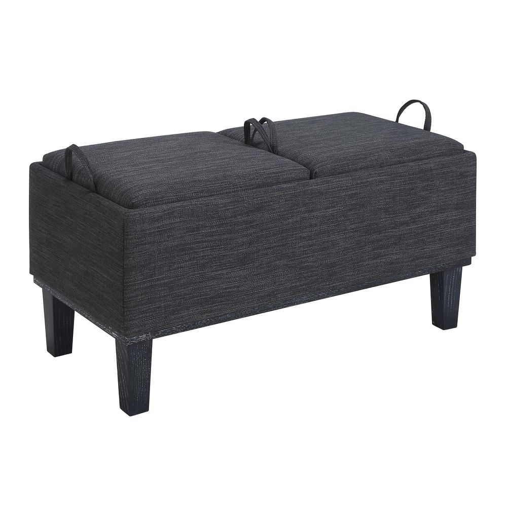 Designs4Comfort Brentwood Storage Ottoman with Reversible Trays, Gray. Picture 1