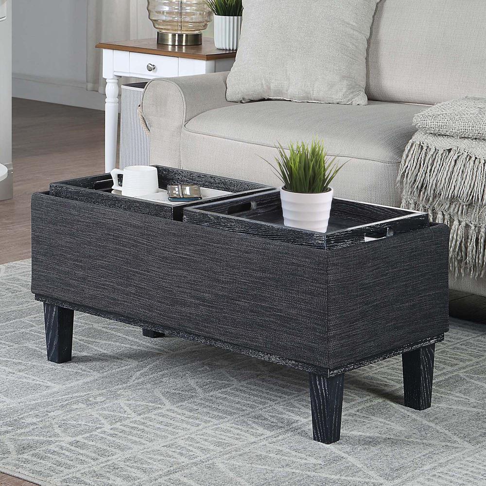Designs4Comfort Brentwood Storage Ottoman with Reversible Trays, Gray. Picture 7