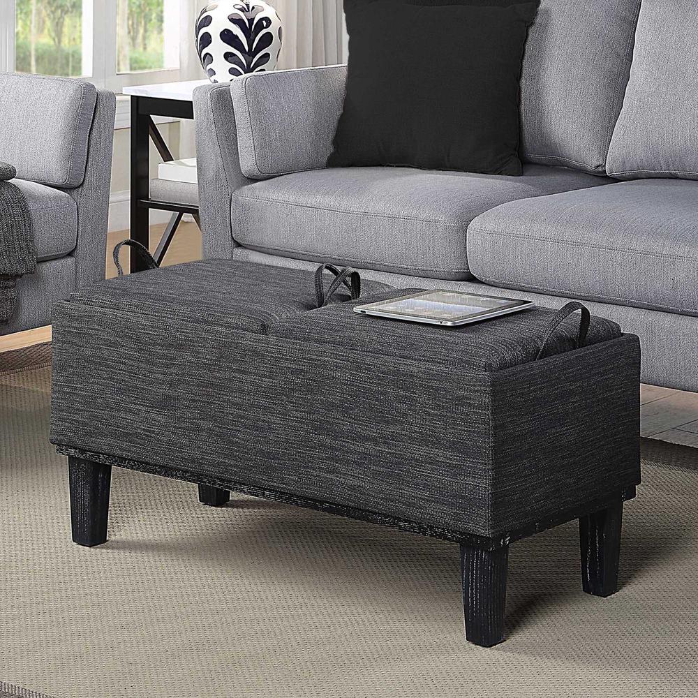 Designs4Comfort Brentwood Storage Ottoman with Reversible Trays, Gray. Picture 3