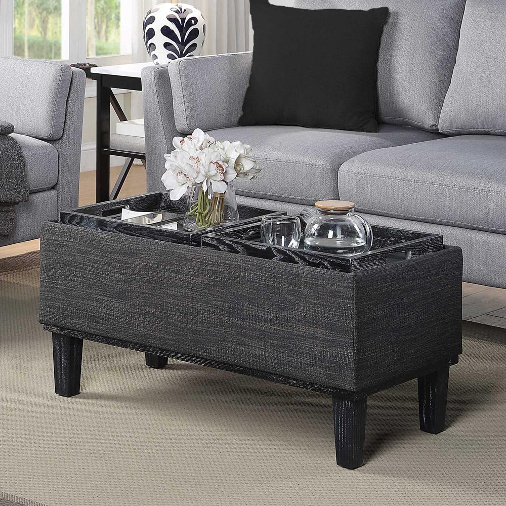 Designs4Comfort Brentwood Storage Ottoman with Reversible Trays, Gray. Picture 9