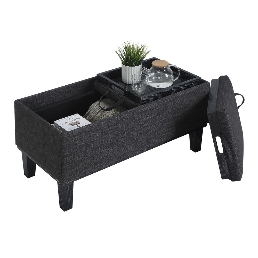 Designs4Comfort Brentwood Storage Ottoman with Reversible Trays, Gray. Picture 4