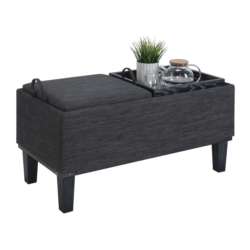 Designs4Comfort Brentwood Storage Ottoman with Reversible Trays, Gray. Picture 5