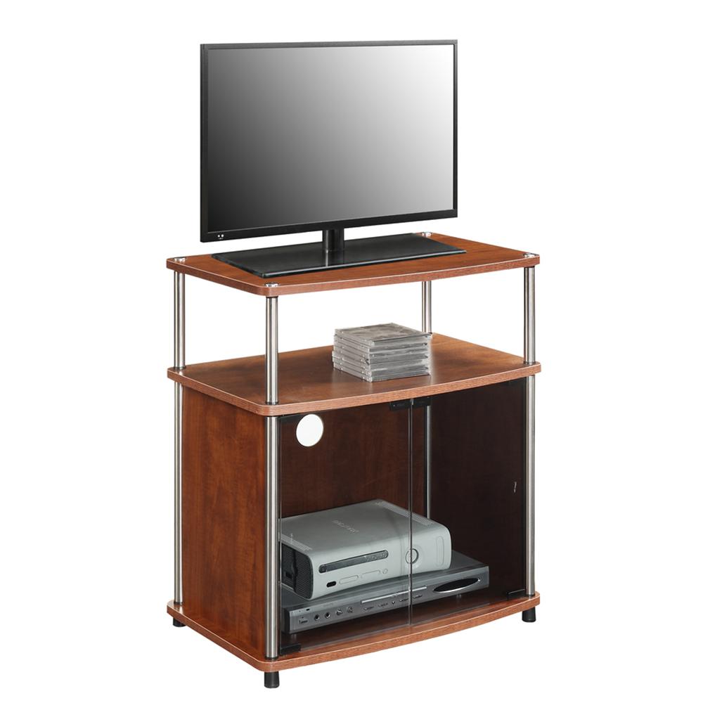 Designs2Go TV Stand with Black Glass Cabinet. Picture 3
