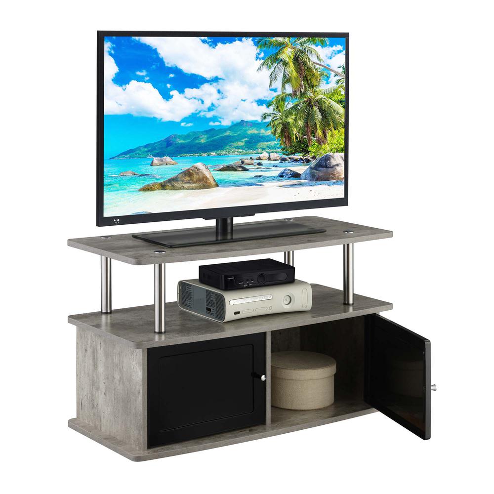 TV Stand with 2 Storage Cabinets and Shelf for TVs up to 40 Inches. Picture 3
