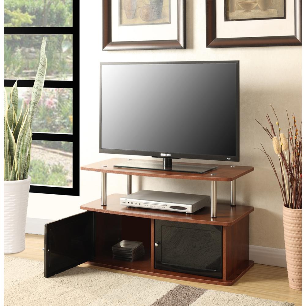 TV Stand with 2 Storage Cabinets and Shelf for TVs up to 40 Inches. Picture 2