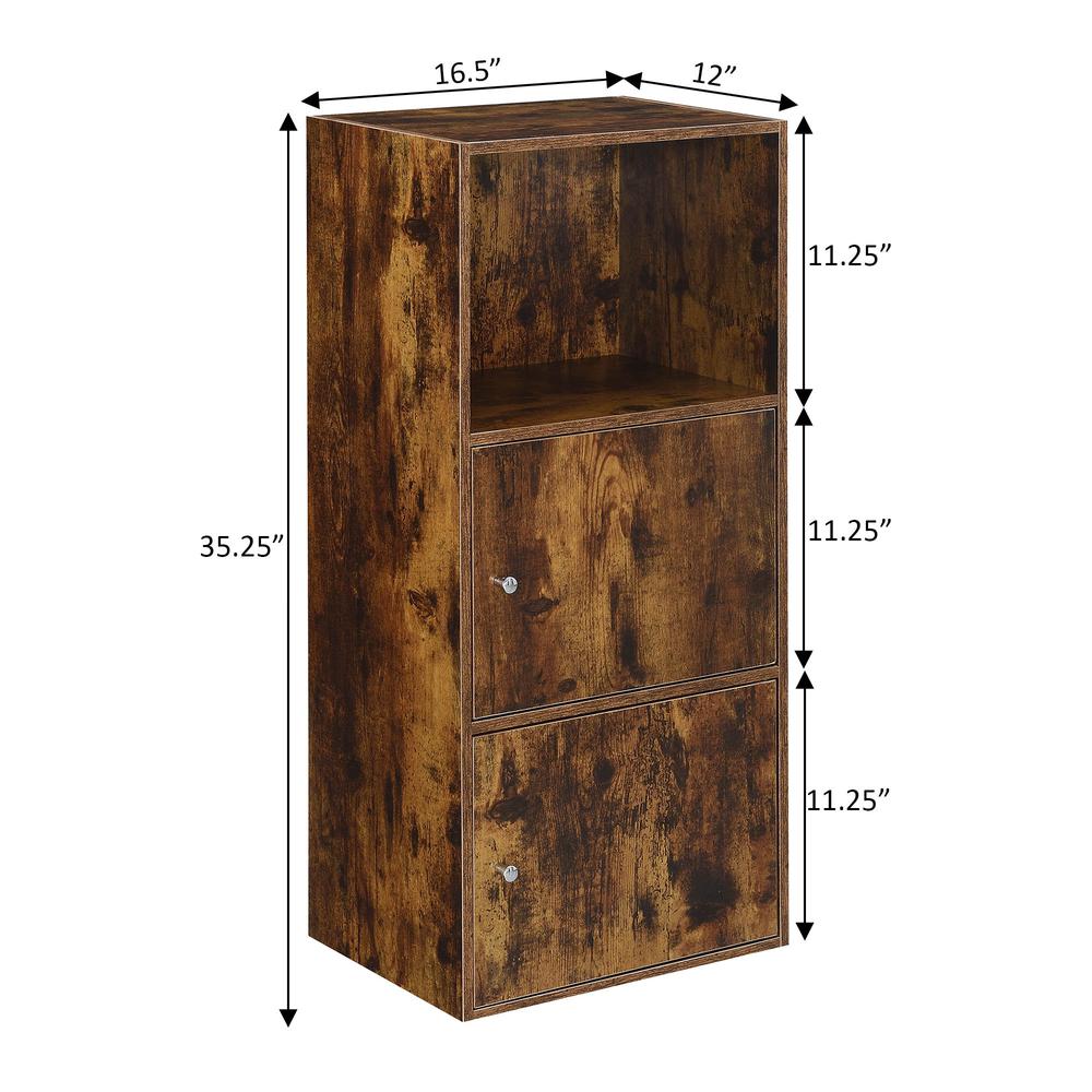Xtra Storage 2 Door Cabinet with Shelf, Brown. Picture 6