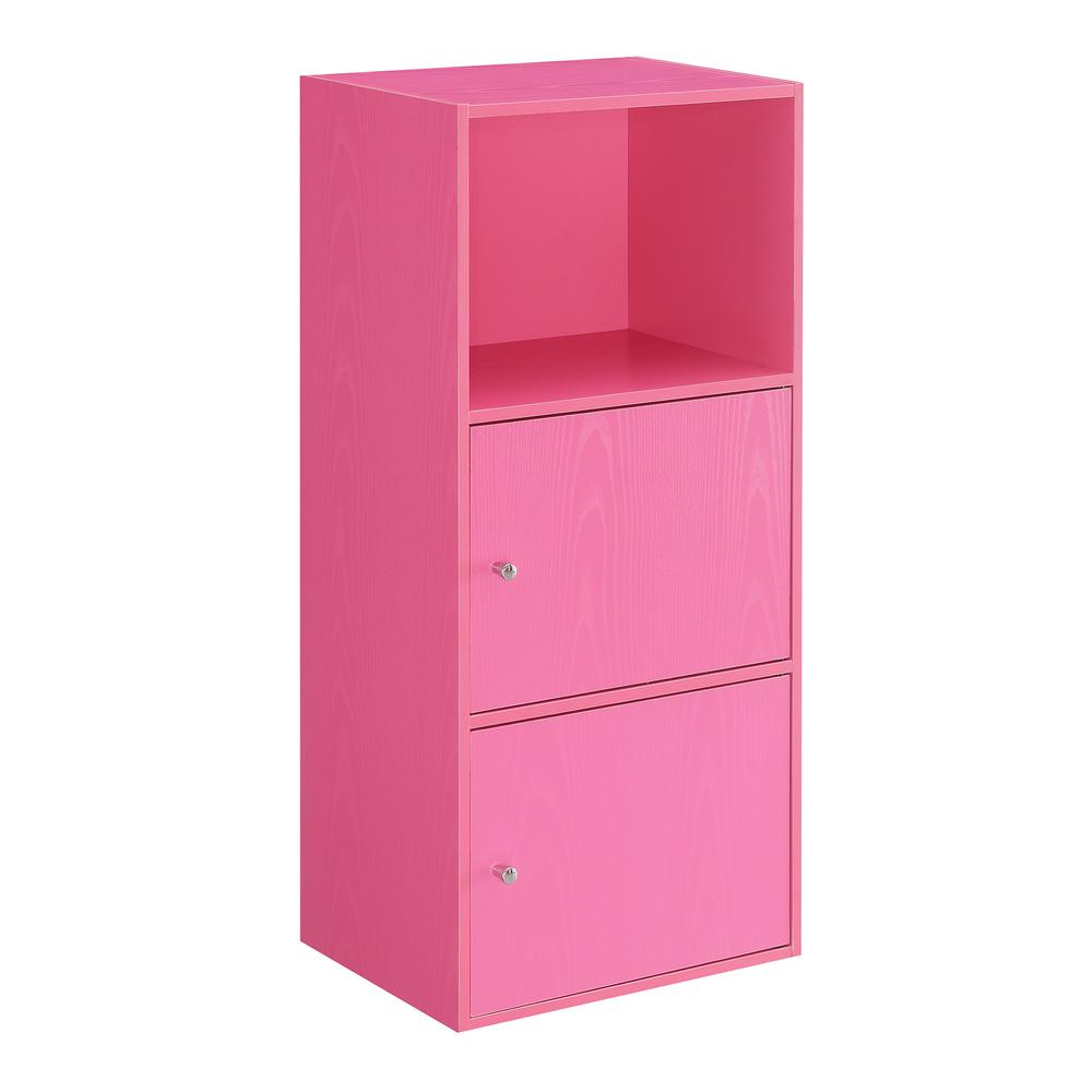 Xtra Storage 2 Door Cabinet with Shelf, Pink. Picture 1