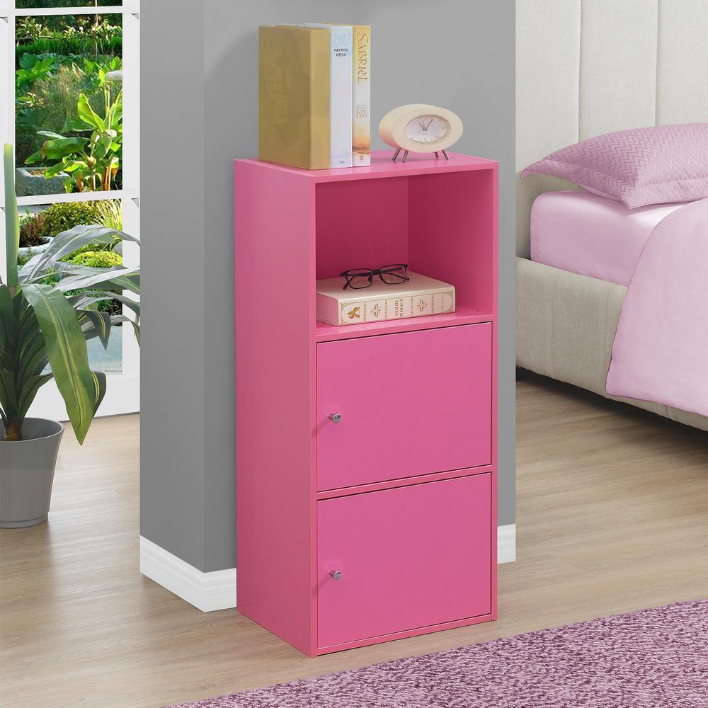 Xtra Storage 2 Door Cabinet with Shelf, Pink. Picture 3