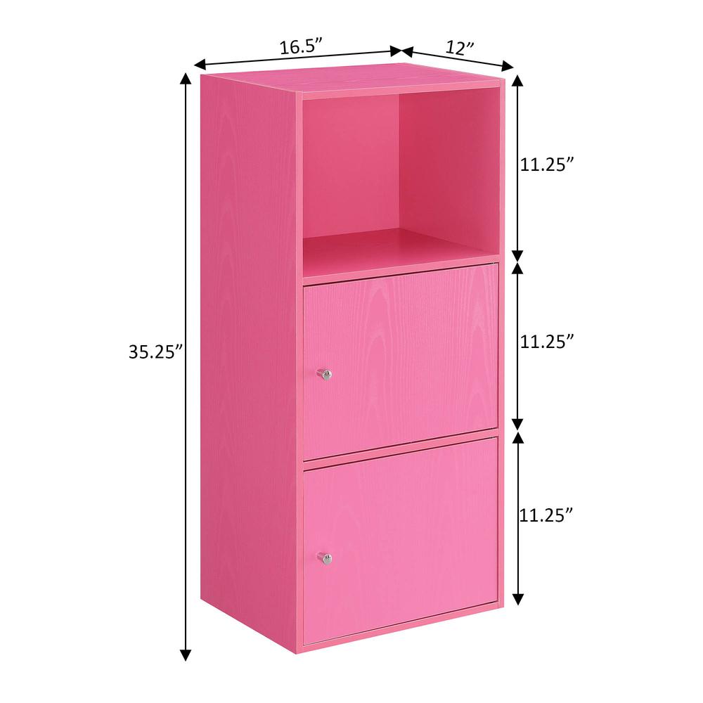 Xtra Storage 2 Door Cabinet with Shelf, Pink. Picture 6