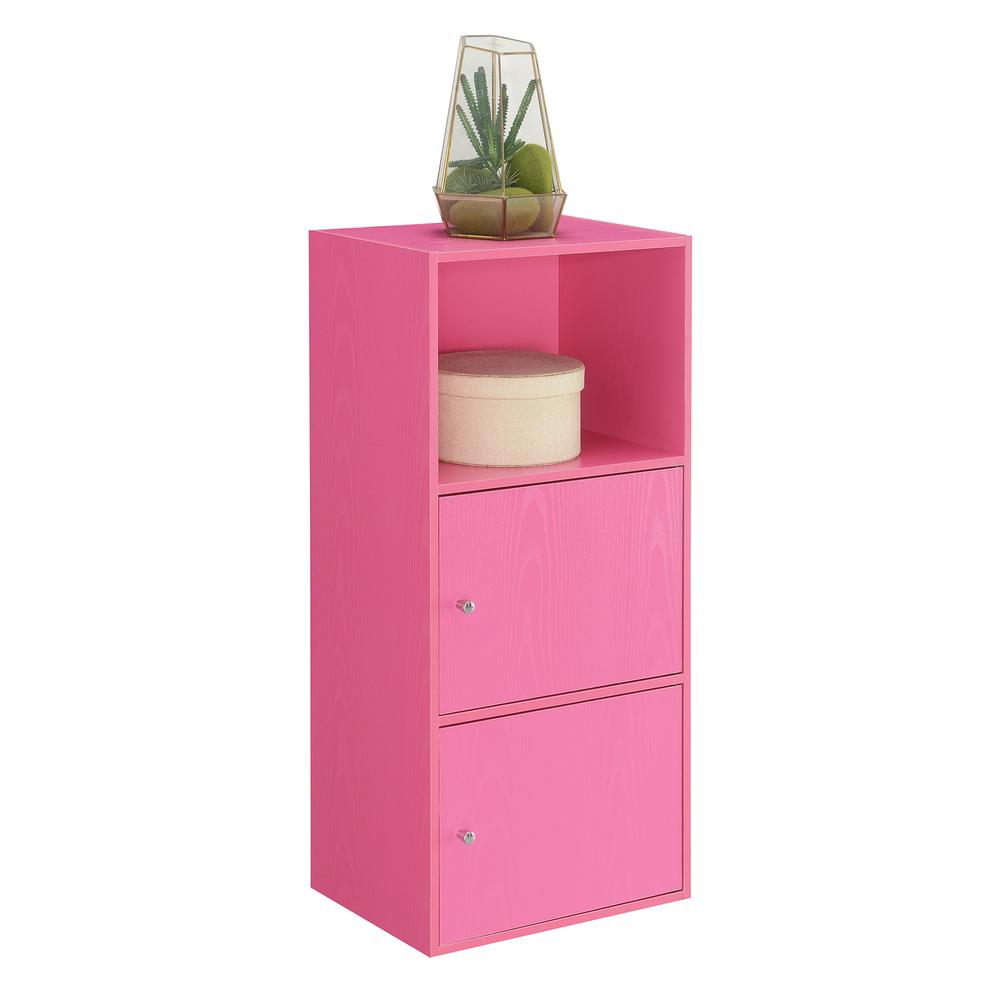 Xtra Storage 2 Door Cabinet with Shelf, Pink. Picture 2
