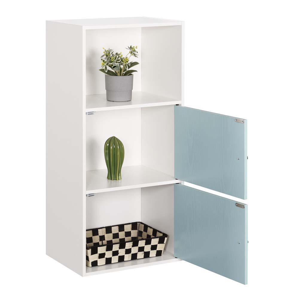 Xtra Storage 2 Door Cabinet with Shelf, White/Seafoam. Picture 2