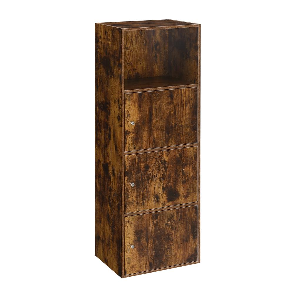 Xtra Storage 3 Door Cabinet with Shelf, Brown. Picture 1