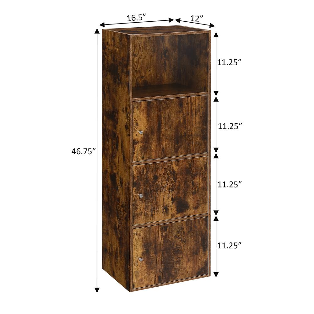 Xtra Storage 3 Door Cabinet with Shelf, Brown. Picture 6