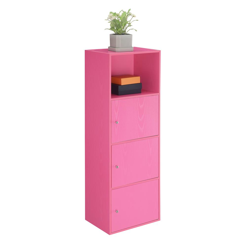Xtra Storage 3 Door Cabinet with Shelf, Pink. Picture 2