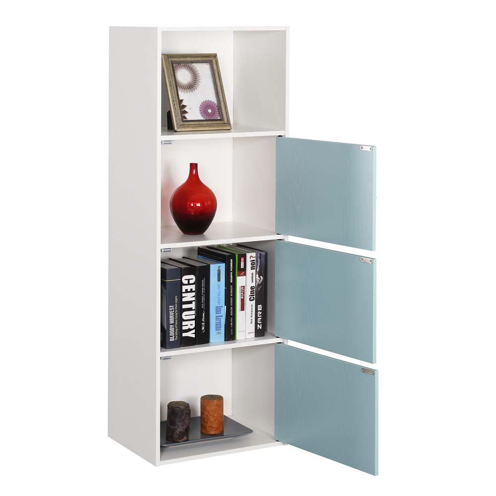 Xtra Storage 3 Door Cabinet with Shelf, White/Seafoam. Picture 2
