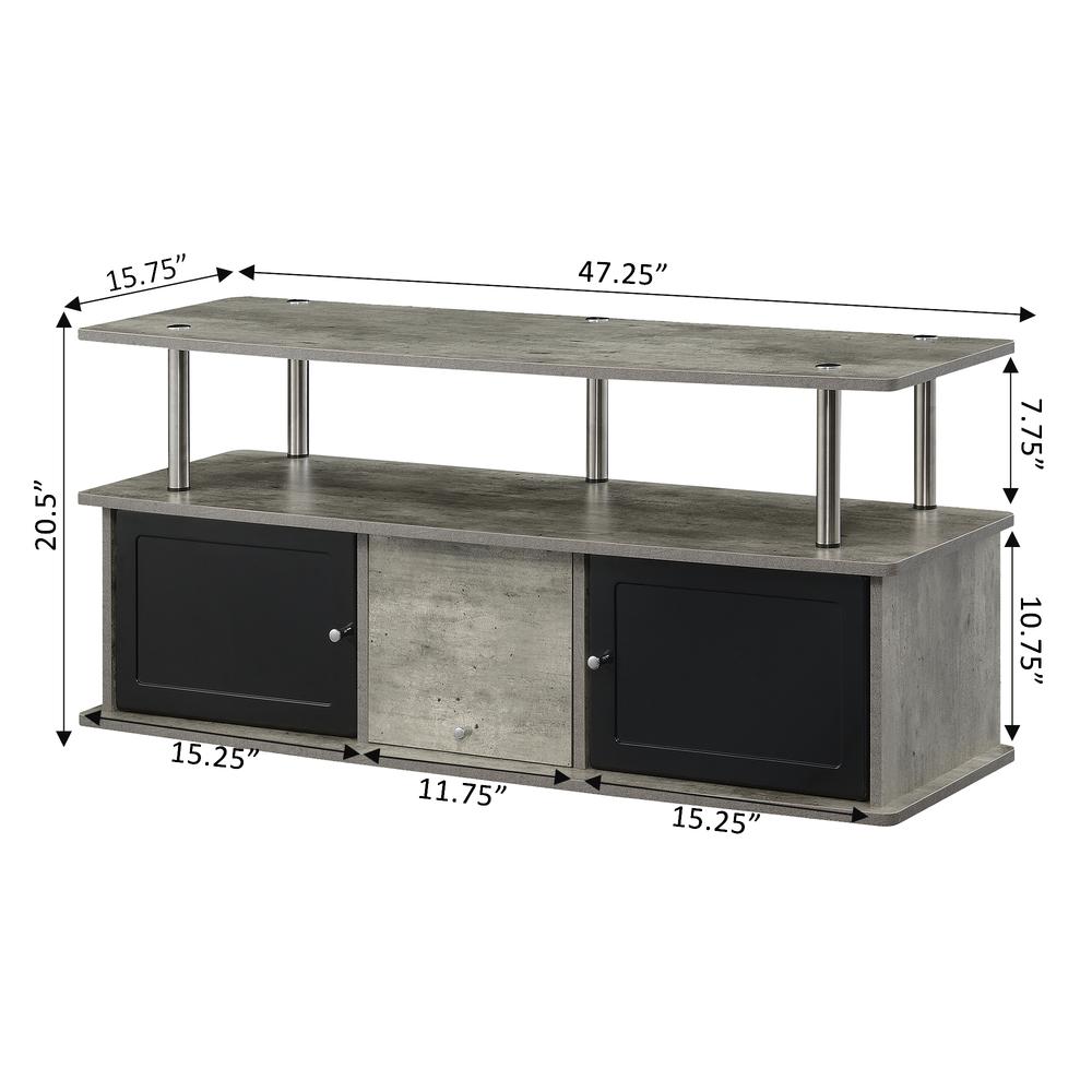 Designs2Go TV Stand w/ 3 Storage Cabinets and Shelf. Picture 4