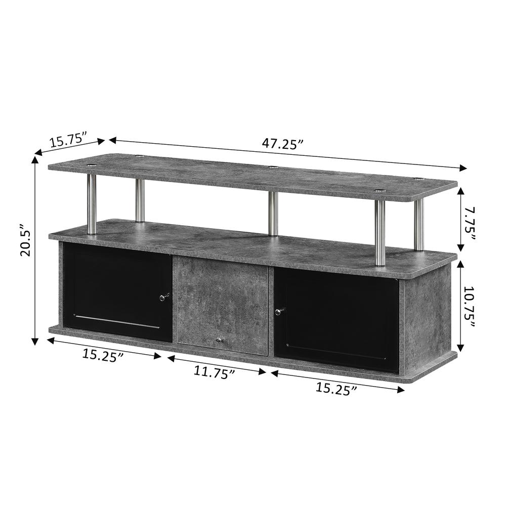 Designs2Go TV Stand with 3 Storage Cabinets and Shelf. Picture 5