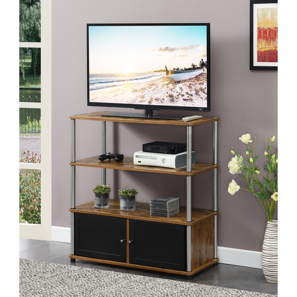 Designs2Go Highboy TV Stand w/ Storage Cabinets and Shelves. Picture 4