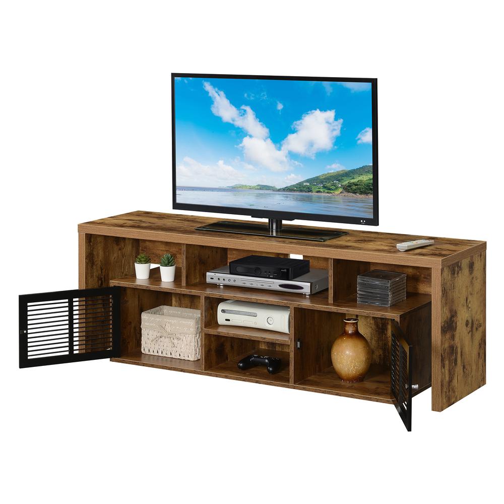 Lexington 60 inch TV Stand with Storage Cabinets and Shelves - Barnwood. Picture 4