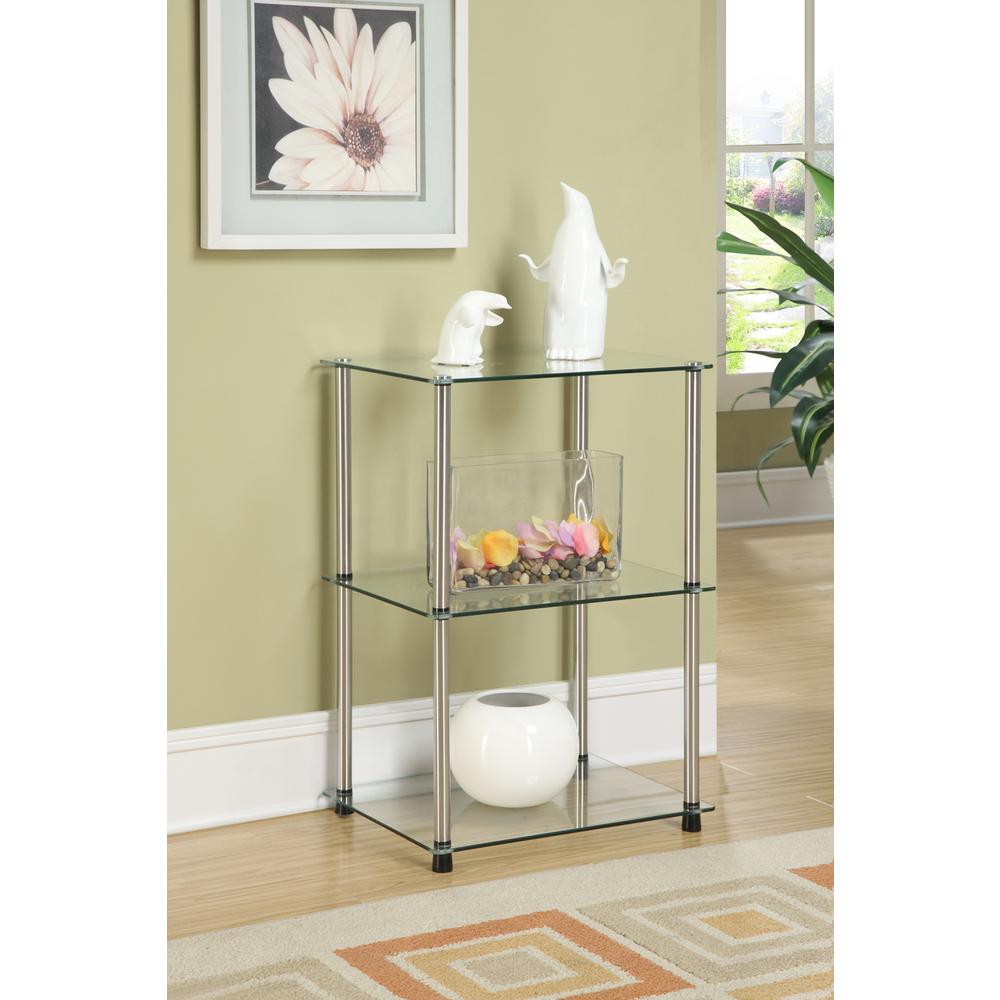 Designs2Go Classic Glass 3 Tier Lamp / End Table. Picture 2