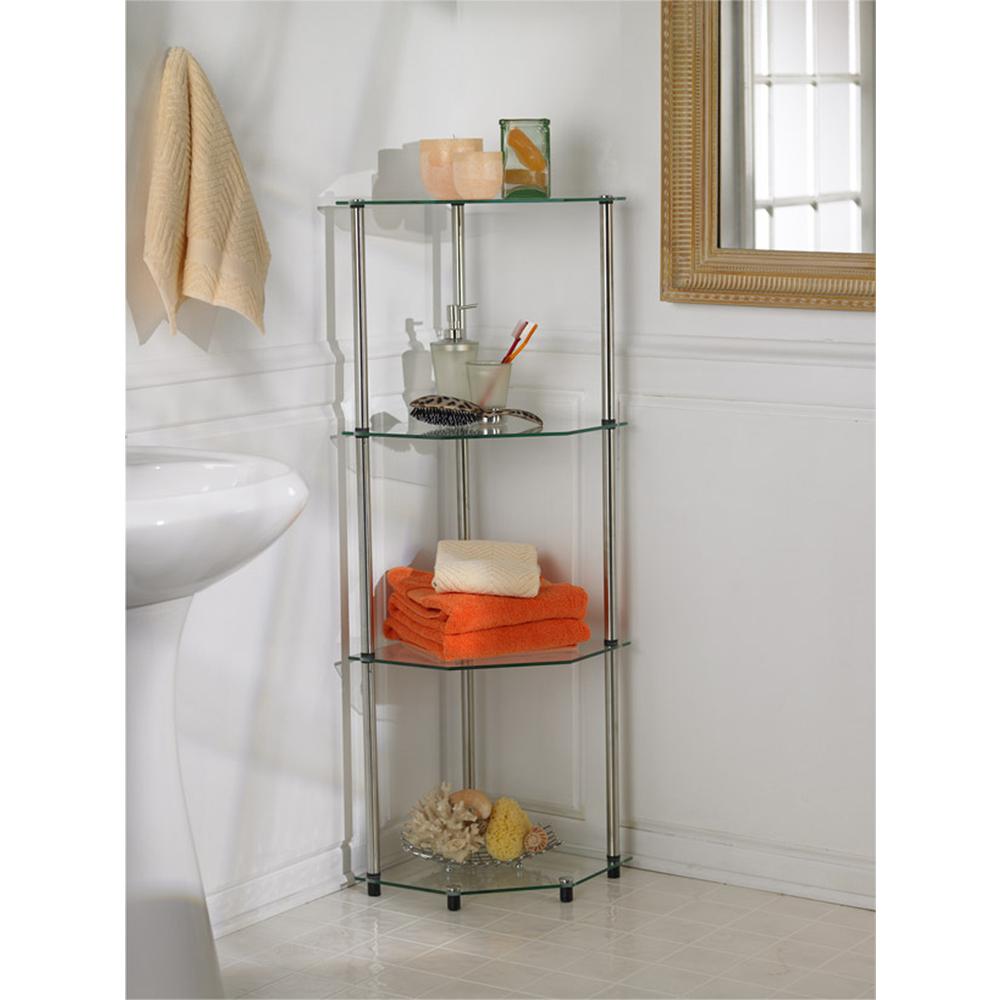 Designs2Go Classic Glass 4 Tier Corner Shelf. Picture 3