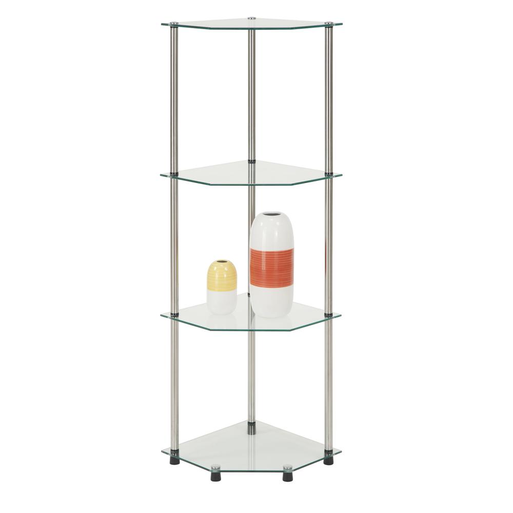 Designs2Go Classic Glass 4 Tier Corner Shelf. Picture 4