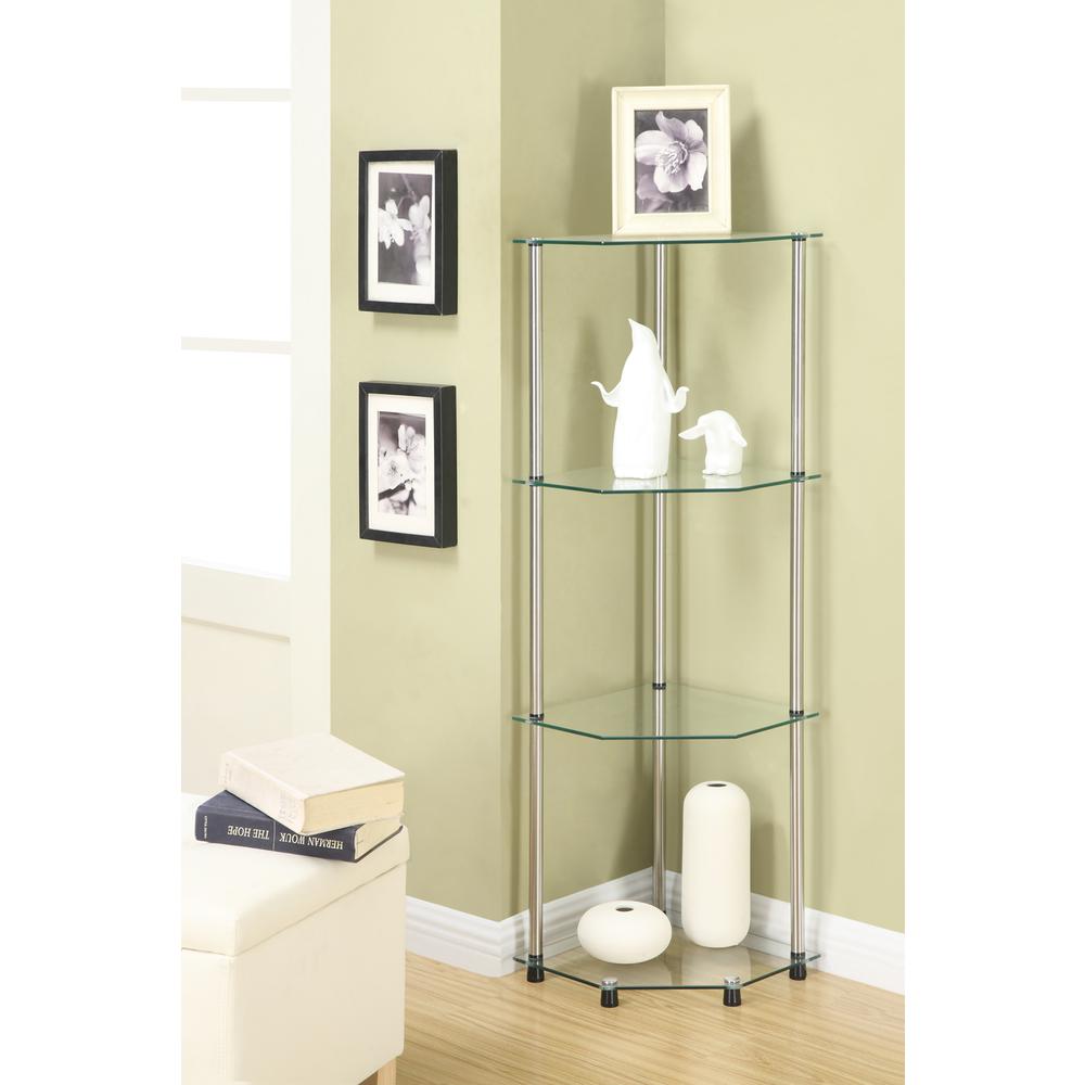 Designs2Go Classic Glass 4 Tier Corner Shelf. Picture 2