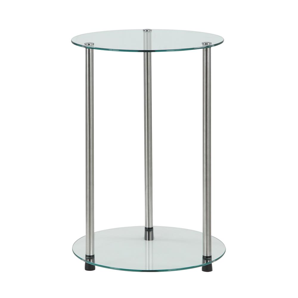 Designs2Go Classic Glass 2 Tier Round End Table. Picture 2