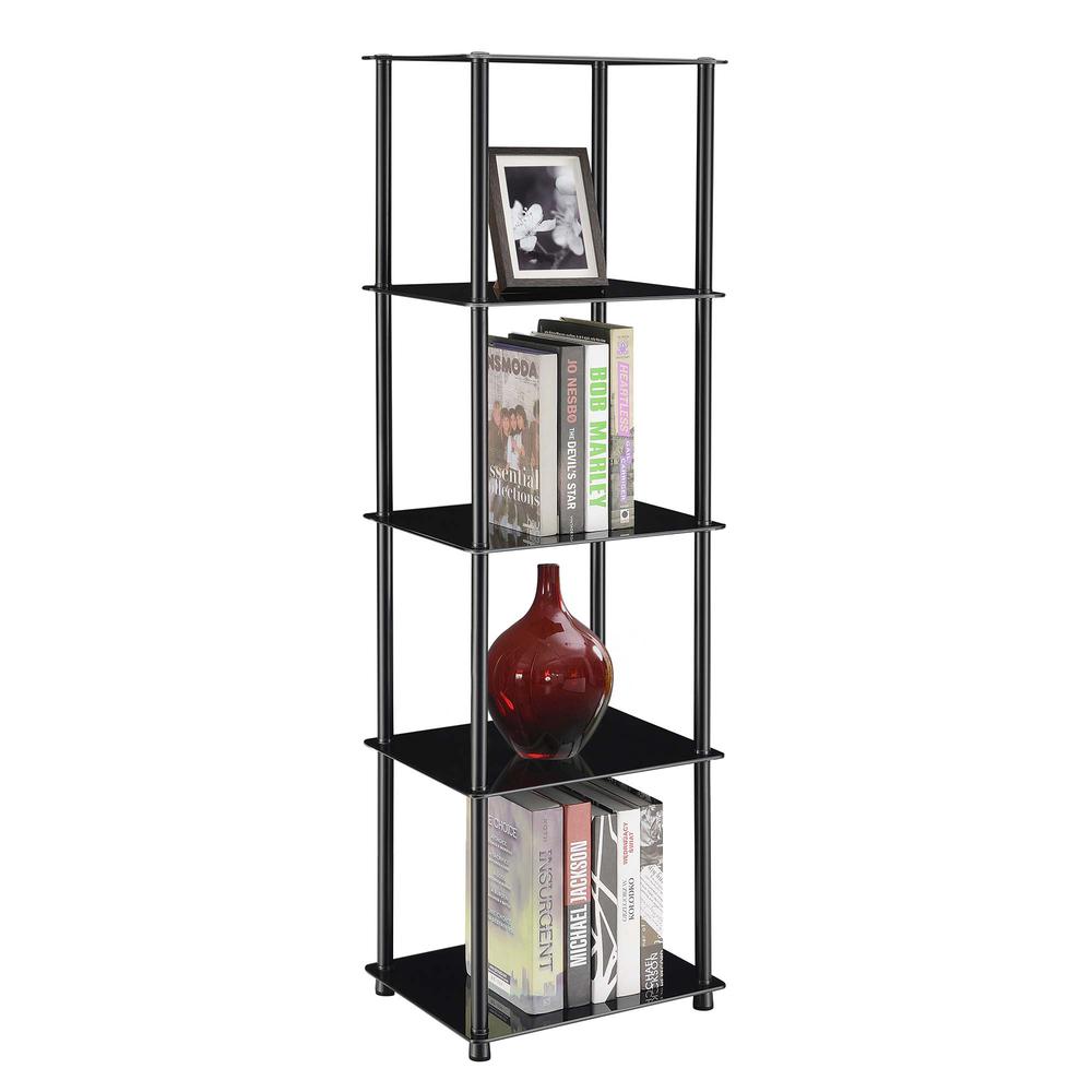 Designs2Go Classic Glass 5 Tier Tower, Black Glass. Picture 2