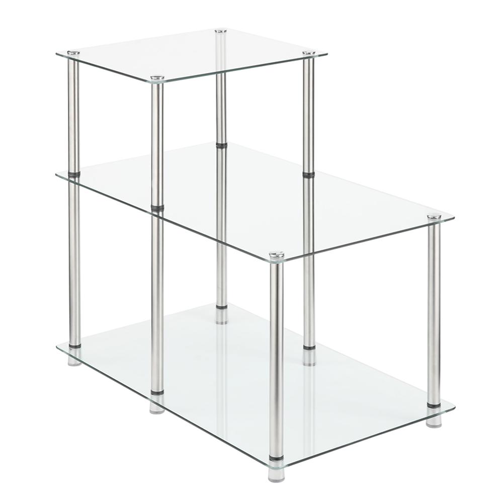 Designs2Go Classic Glass 3 Tier Step End Table. Picture 1