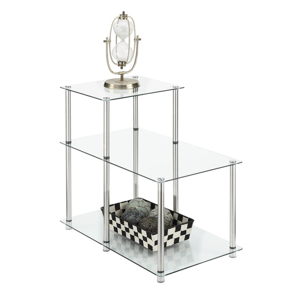Designs2Go Classic Glass 3 Tier Step End Table. Picture 4