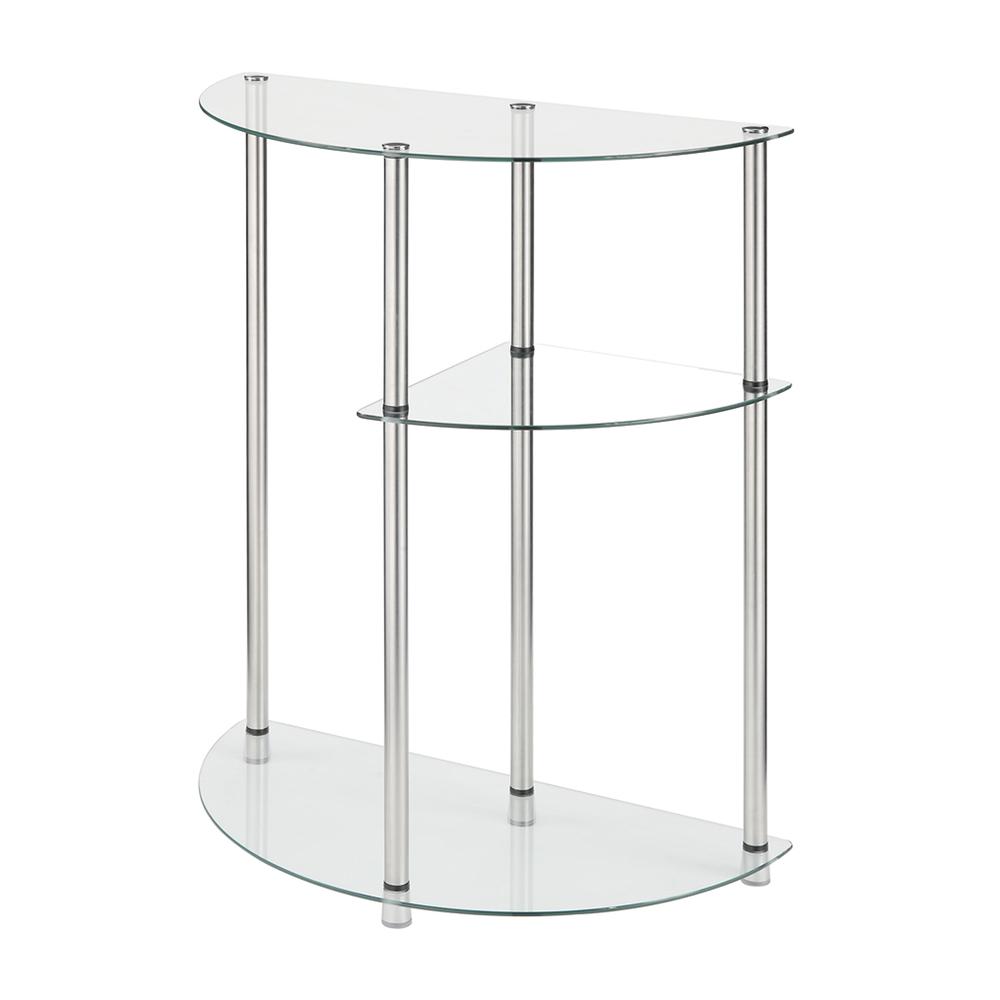 Classic Glass 3 Tier Display Entryway Hall Table. Picture 1