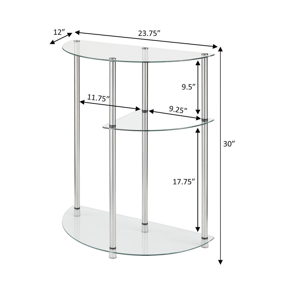 Classic Glass 3 Tier Display Entryway Hall Table. Picture 13