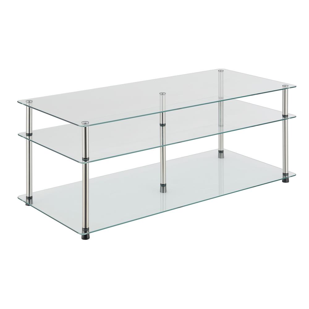 Designs2Go Classic Glass 3 Tier Coffee Table. Picture 1