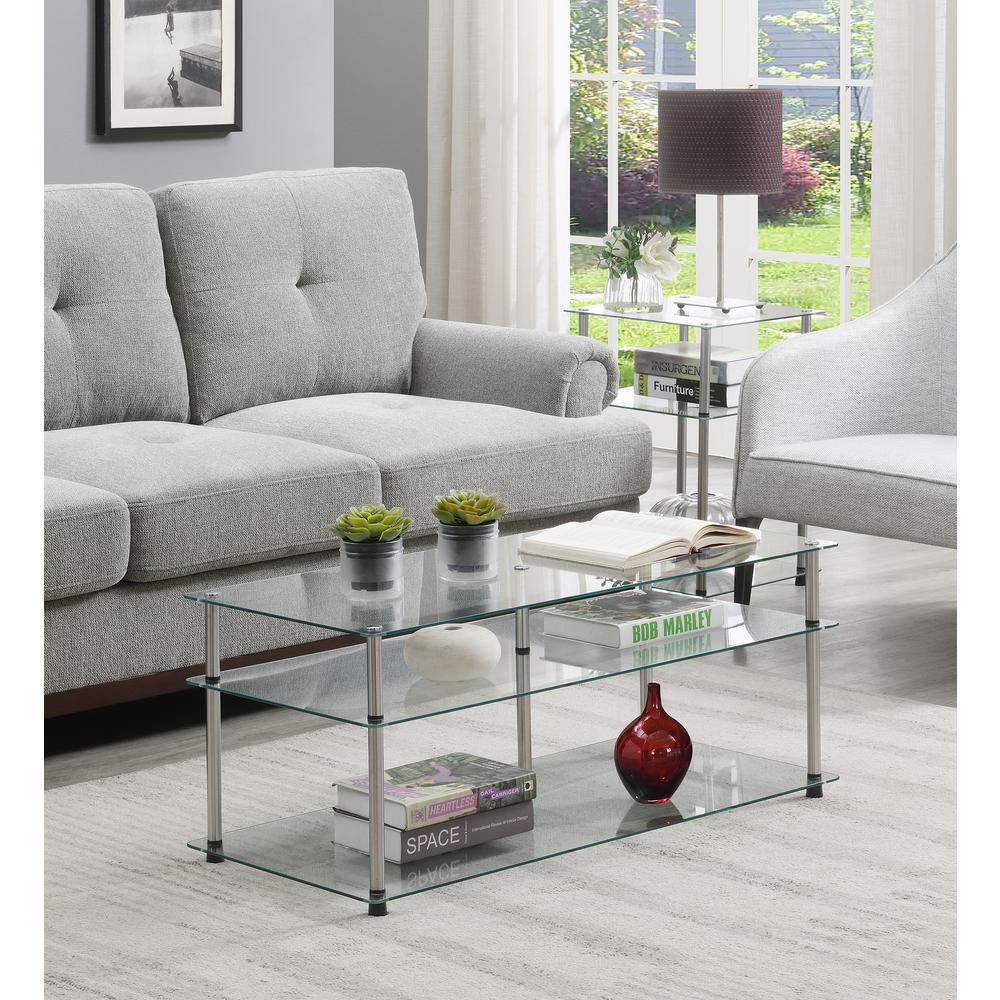 Designs2Go Classic Glass 3 Tier Coffee Table. Picture 3