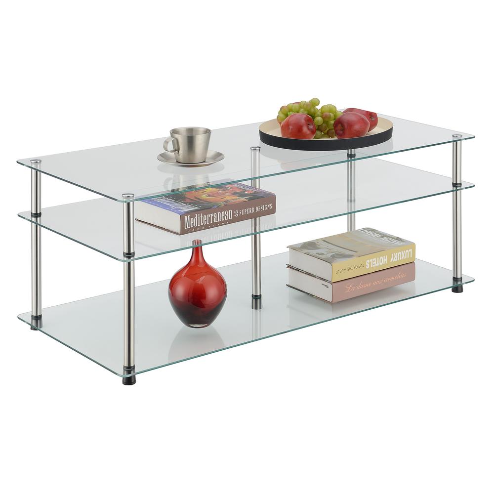Designs2Go Classic Glass 3 Tier Coffee Table. Picture 2