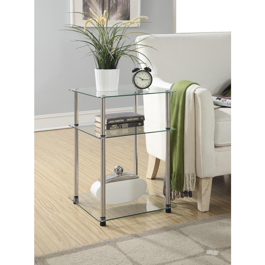Designs2Go Classic Glass 3 Tier End Table. Picture 2