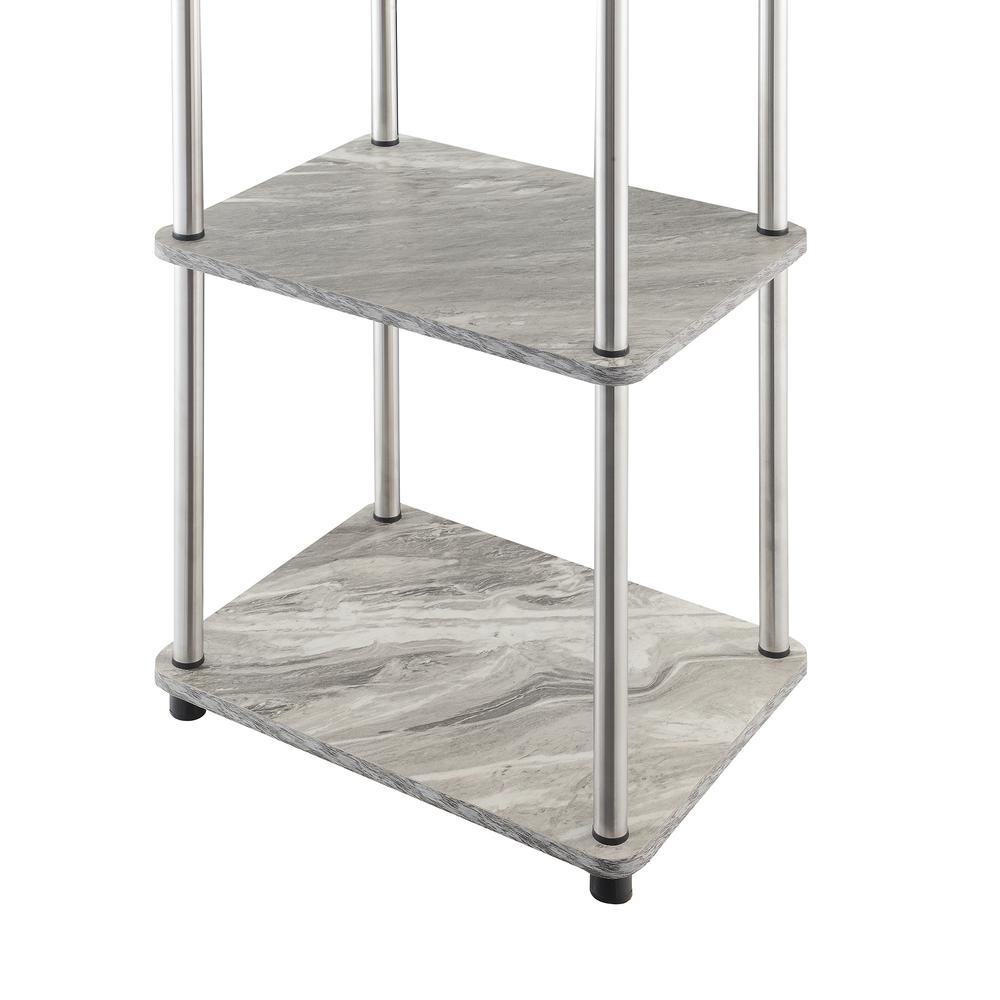 Designs2Go No Tools 5 Tier Tower, Faux Gray Marble/Chrome. Picture 2