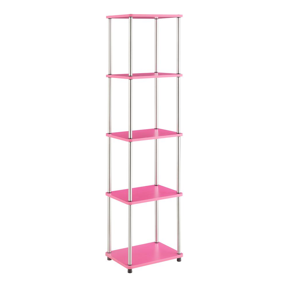Designs2Go No Tools 5 Tier Tower, Pink. Picture 1