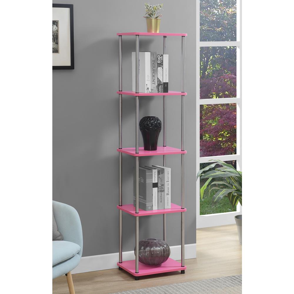 Designs2Go No Tools 5 Tier Tower, Pink. Picture 3