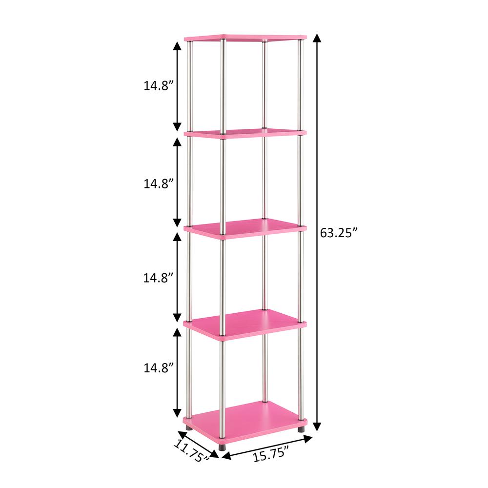 Designs2Go No Tools 5 Tier Tower, Pink. Picture 5