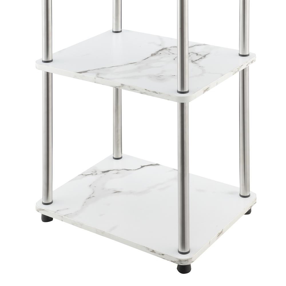 Designs2Go No Tools 5 Tier Tower, Faux White Marble/Chrome. Picture 2