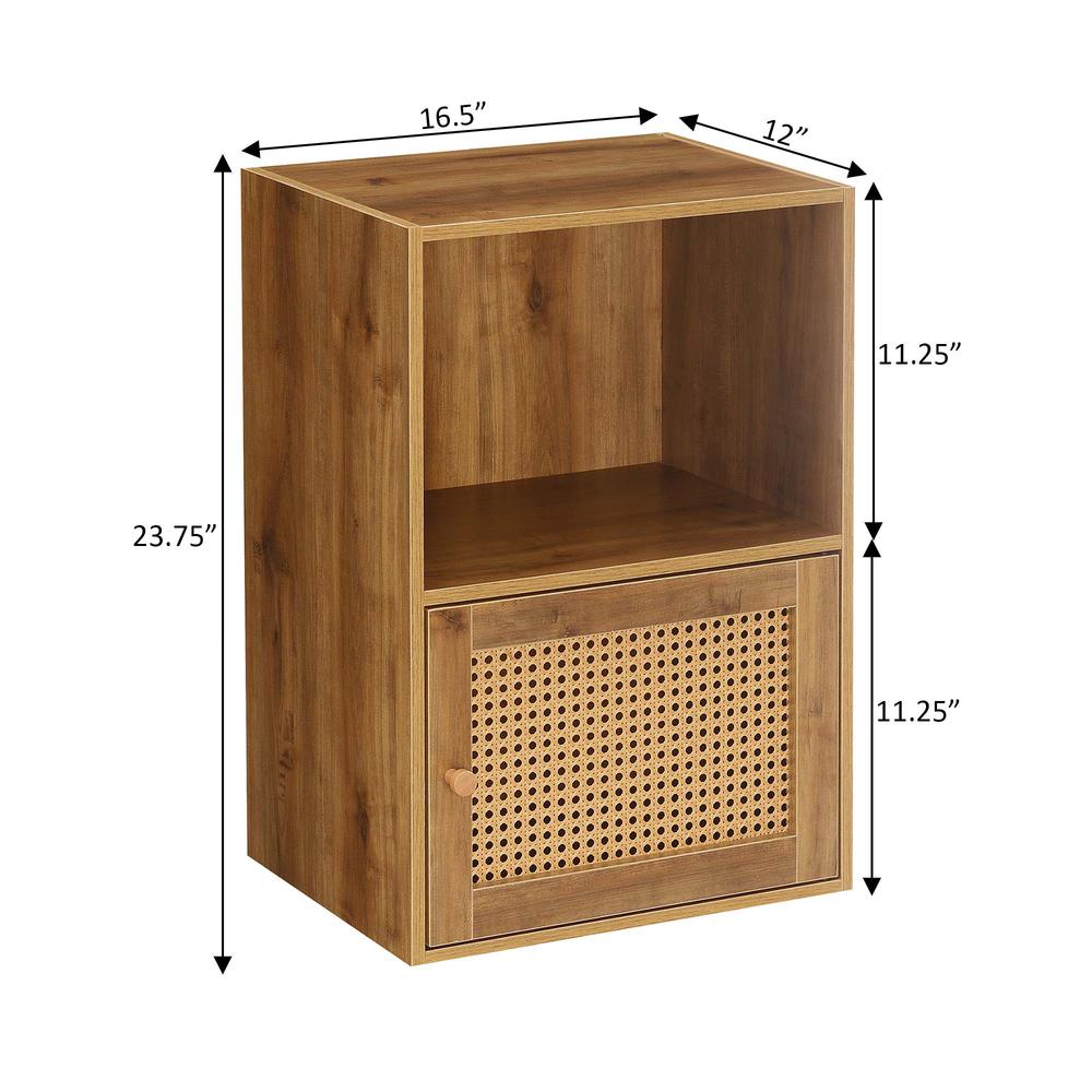 Xtra Storage Weave 1 Door Cabinet with Shelf, Brown. Picture 7