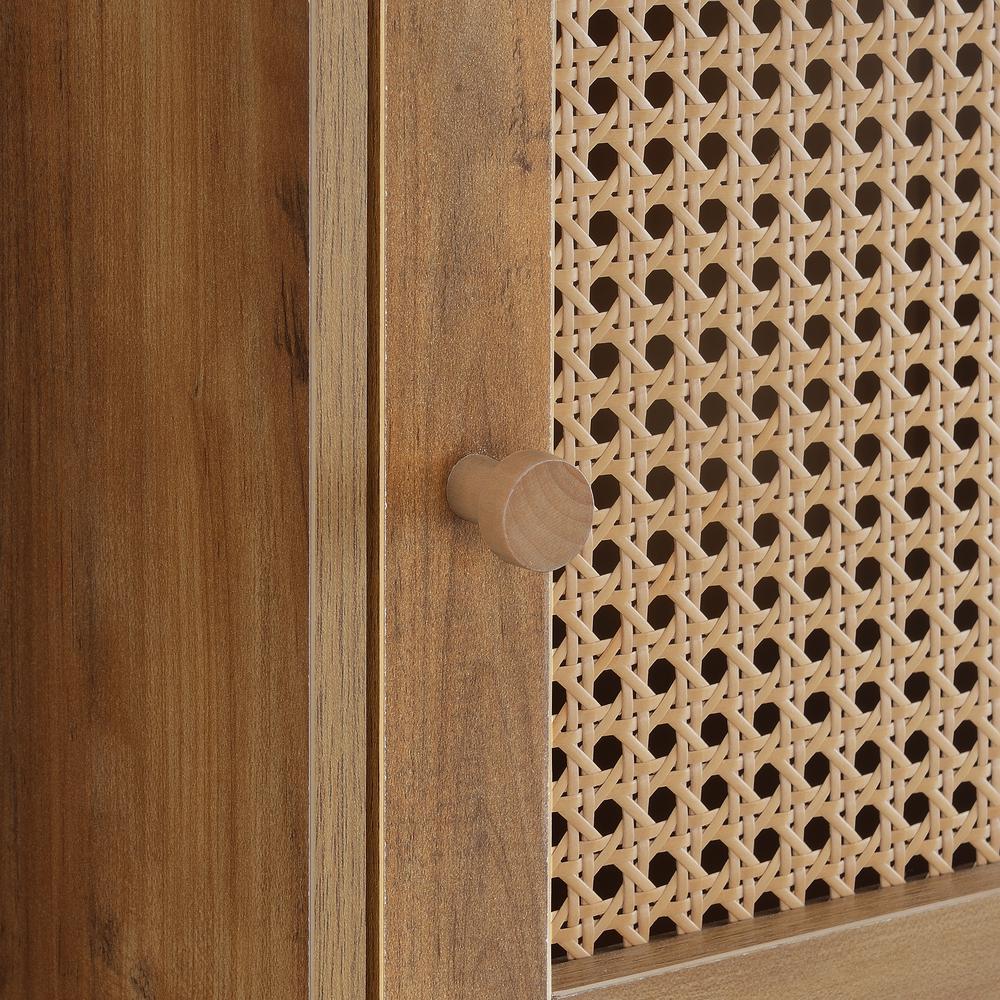 Xtra Storage Weave 1 Door Cabinet with Shelf, Brown. Picture 5