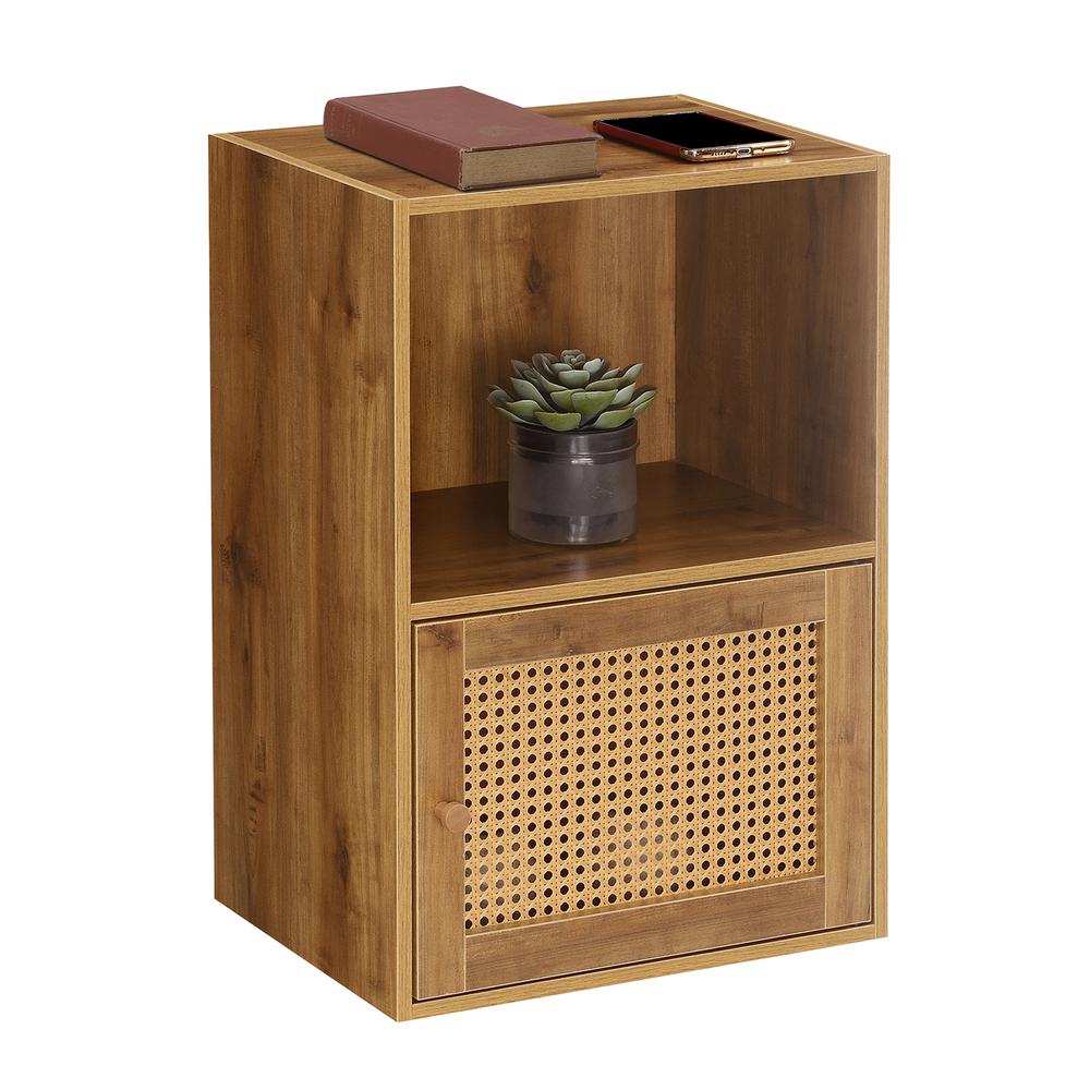 Xtra Storage Weave 1 Door Cabinet with Shelf, Brown. Picture 2