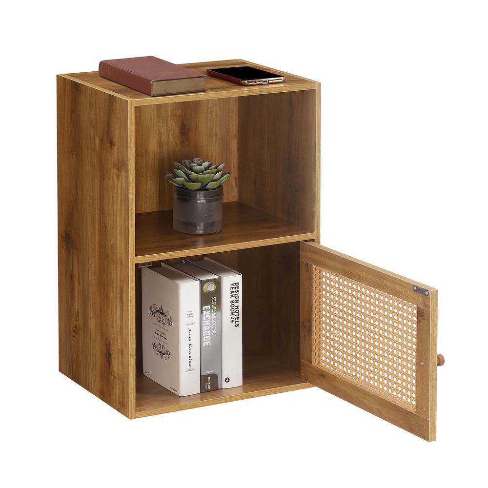 Xtra Storage Weave 1 Door Cabinet with Shelf, Brown. Picture 4