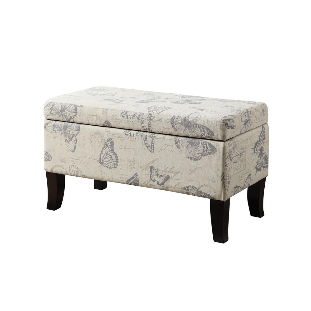 Designs4Comfort Winslow Storage Ottoman, Butterfly Fabric. Picture 5